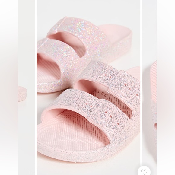 FREEDOM MOSES Two-Band Slides Sandal - Rosie Glow (Iridescent Glitter Pink) 7/8 - Picture 5 of 6